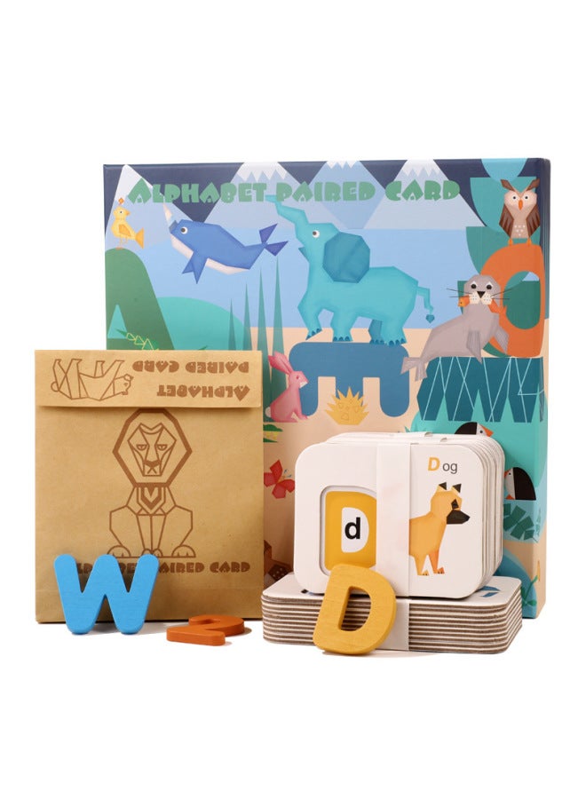 Letters And Numbers Three-dimensional Puzzle Children's Early Education Learning Word Card Matching Cognitive Wooden Toys-Color:Alphanumeric Combination - Image 2
